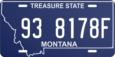 MT license plate 938178F