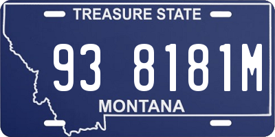 MT license plate 938181M