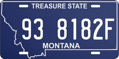 MT license plate 938182F