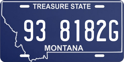 MT license plate 938182G