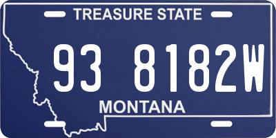 MT license plate 938182W