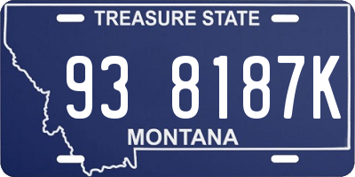 MT license plate 938187K
