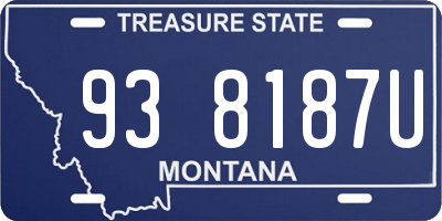 MT license plate 938187U