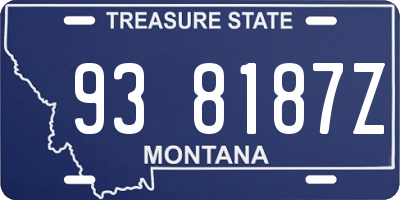 MT license plate 938187Z