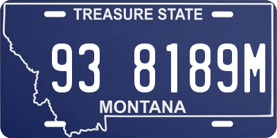 MT license plate 938189M
