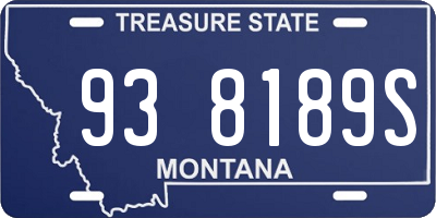 MT license plate 938189S