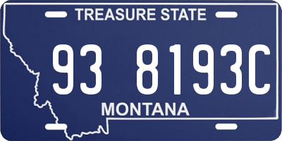 MT license plate 938193C