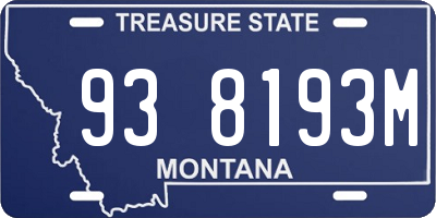 MT license plate 938193M
