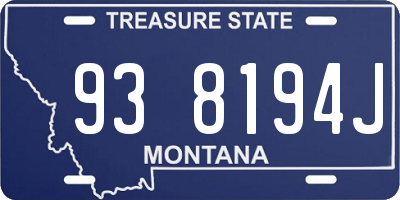 MT license plate 938194J