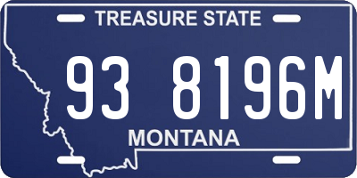 MT license plate 938196M