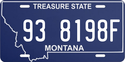 MT license plate 938198F