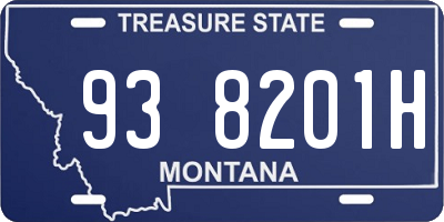 MT license plate 938201H