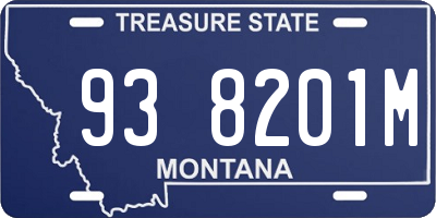 MT license plate 938201M