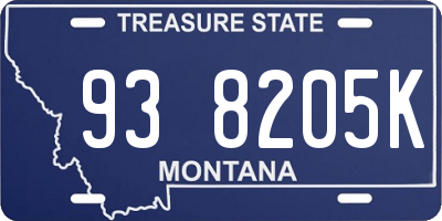 MT license plate 938205K