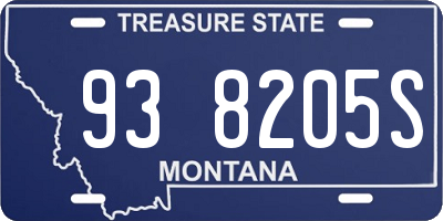 MT license plate 938205S