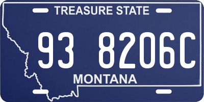MT license plate 938206C