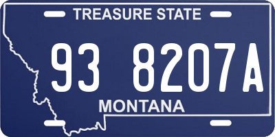 MT license plate 938207A