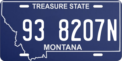 MT license plate 938207N