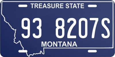MT license plate 938207S