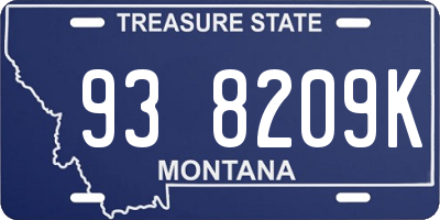 MT license plate 938209K