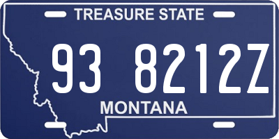 MT license plate 938212Z