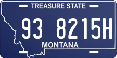 MT license plate 938215H
