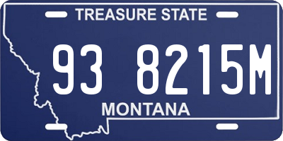 MT license plate 938215M