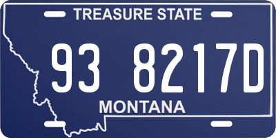 MT license plate 938217D