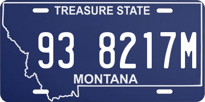 MT license plate 938217M