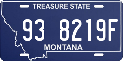 MT license plate 938219F