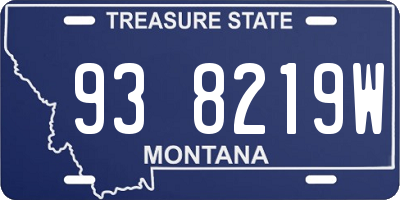 MT license plate 938219W