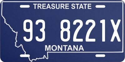 MT license plate 938221X