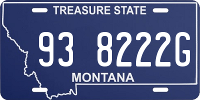 MT license plate 938222G