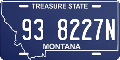 MT license plate 938227N
