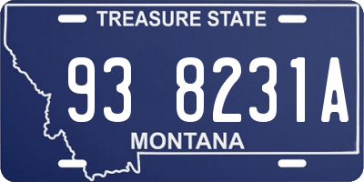 MT license plate 938231A