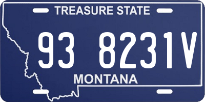 MT license plate 938231V