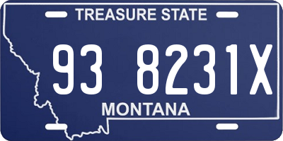 MT license plate 938231X