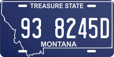 MT license plate 938245D