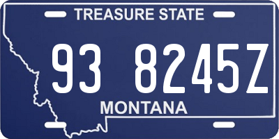 MT license plate 938245Z