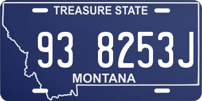 MT license plate 938253J