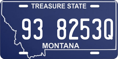MT license plate 938253Q