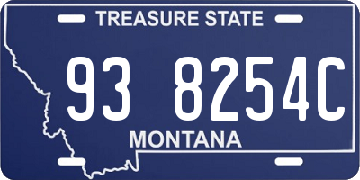 MT license plate 938254C