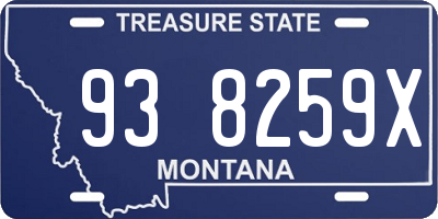 MT license plate 938259X