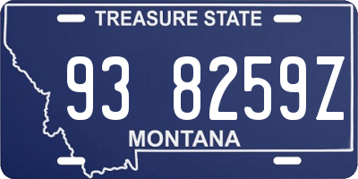 MT license plate 938259Z