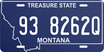 MT license plate 938262Q