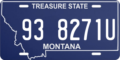 MT license plate 938271U