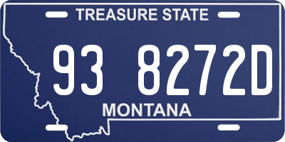 MT license plate 938272D