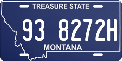 MT license plate 938272H