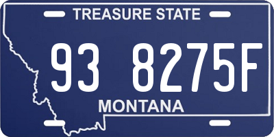 MT license plate 938275F