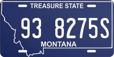 MT license plate 938275S
